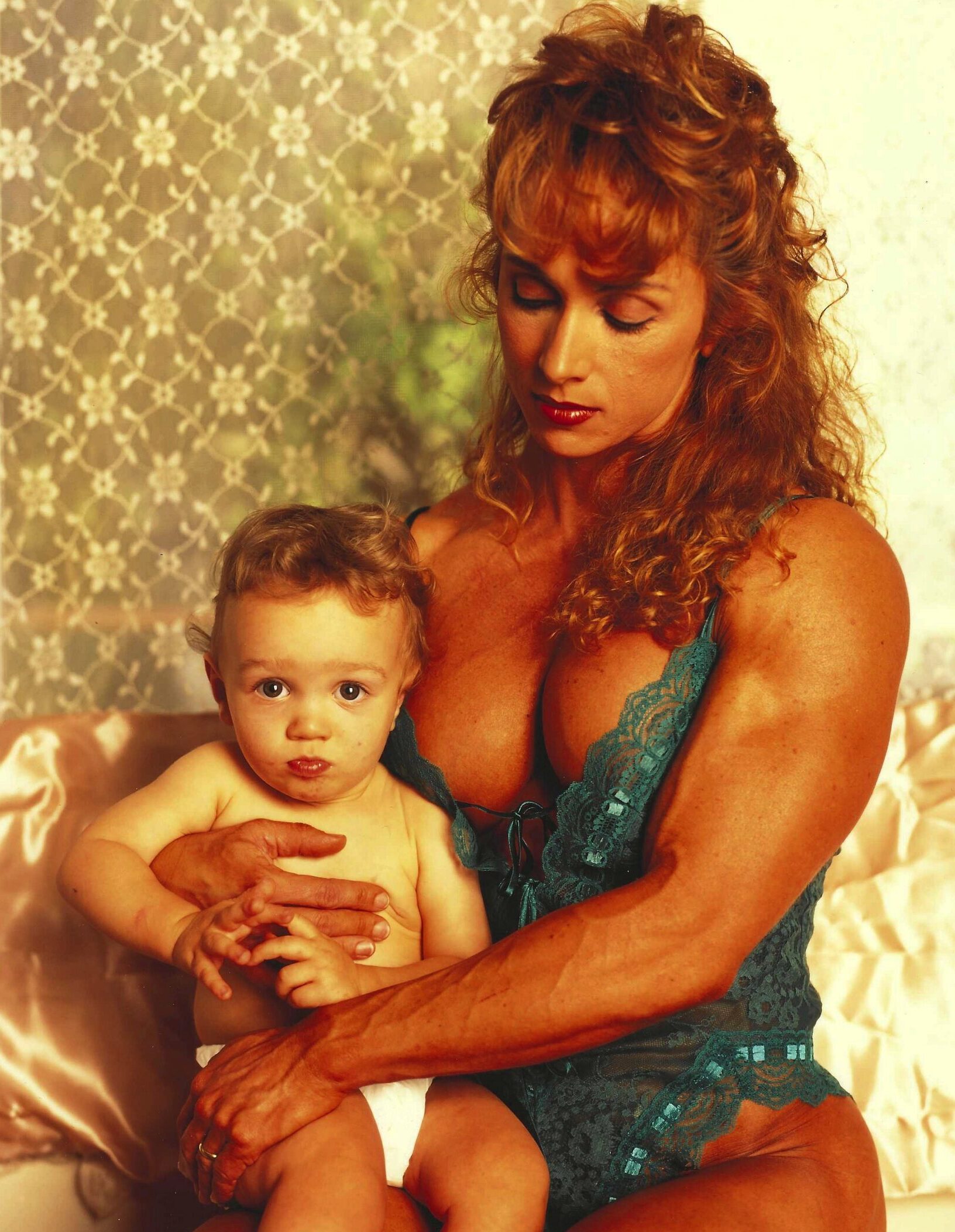Debby McKnight IFBB Pro photo shoot with infant son